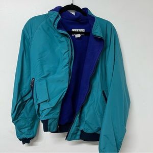 L.L. Bean Vintage Blue and Teal Fleece ZIP up Jacket